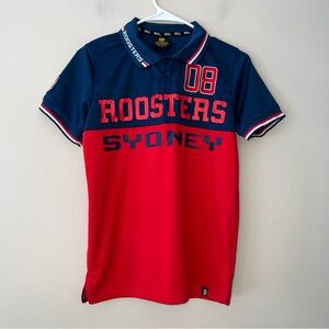 Kids NRL Sydney Roosters Jersey Polo Collared Shirt Rugby League Youth Size 14